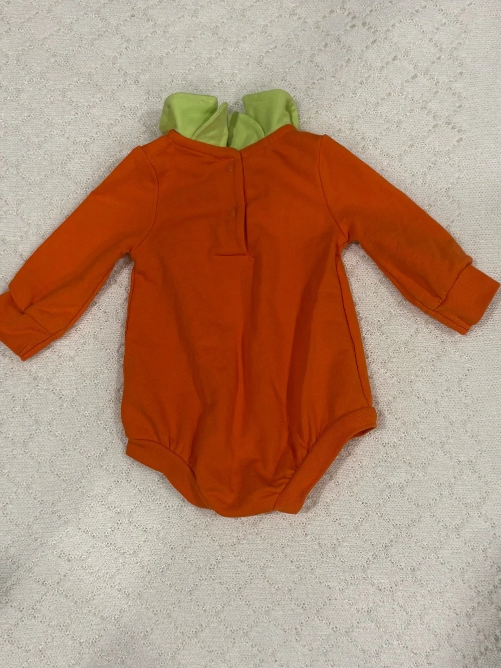 Pumpkin Face Infant Bodysuit with Green Collar & Pumpkin Stripe Footed Sleeper
